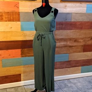 Large Derek Heart Sage Green Jumpsuit